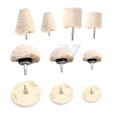 Hot Sale 10pcs Set White Polishing Loose Sewn Cotton Buffing Wheel For Stainless Steel Metal Polishing Disc