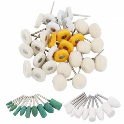 Little Polishing Buffer Wheel Kit Soft Wool Felt Rubber Grinding Bits Watch Jewelry Agate Drill Head 50 Pcs